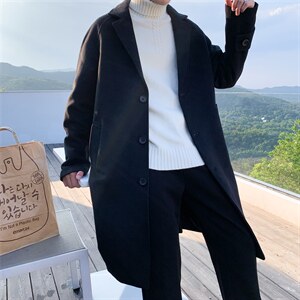 N1079/P100加棉P110毛呢大衣男中长款过膝风衣大码男士呢料棉衣，男装毛呢大衣，电商A141