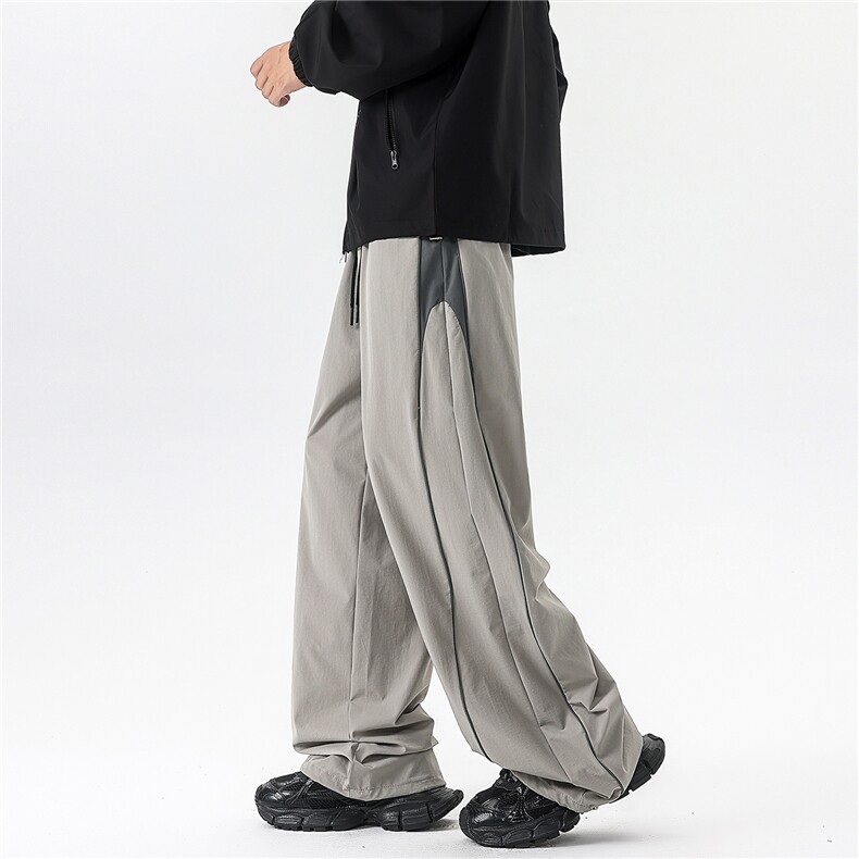8XL-M秋季美式潮牌裤子男士宽松撞色冲锋裤速干休闲长裤K9156P68,男装休闲裤,电商D206-1