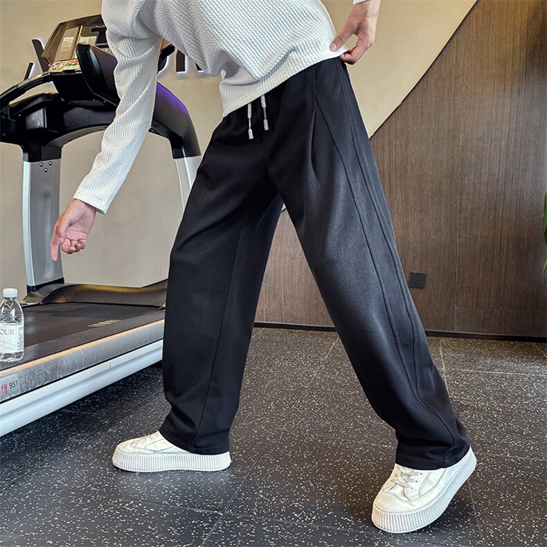 秋季新款渐变针织仿牛仔裤男潮流宽松阔腿休闲裤K89838-P88，男装休闲裤，电商A368