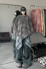 冬季新款D5590-TP5588青少年圆领套头衫扎染休闲百搭毛衣男，男装针织衫/毛衣，电商A102