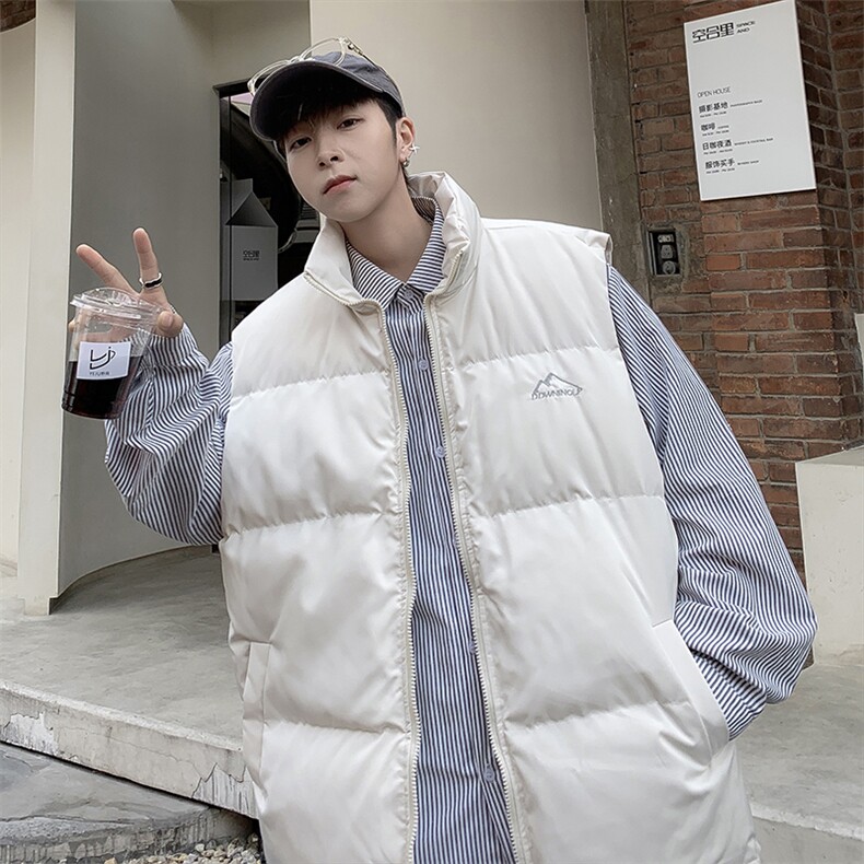羽绒服马甲男秋冬潮牌加厚保暖背心高街立领情侣衣 W6528-P55图片