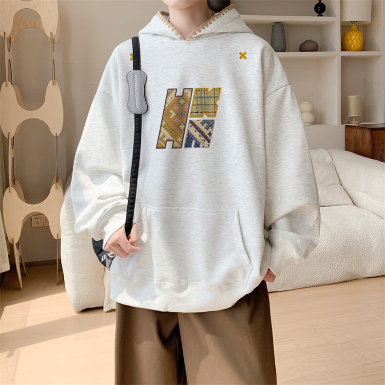 华棉春秋内景设计感宽松连帽卫衣男潮百搭外套WY00794/P45加绒P50，女装短外套，电商B316