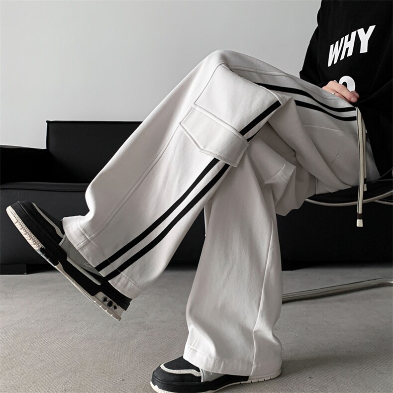 春夏新款针织面料直筒拖地卫裤运动休闲裤子男8335-P55控78，男装休闲裤，电商C305A