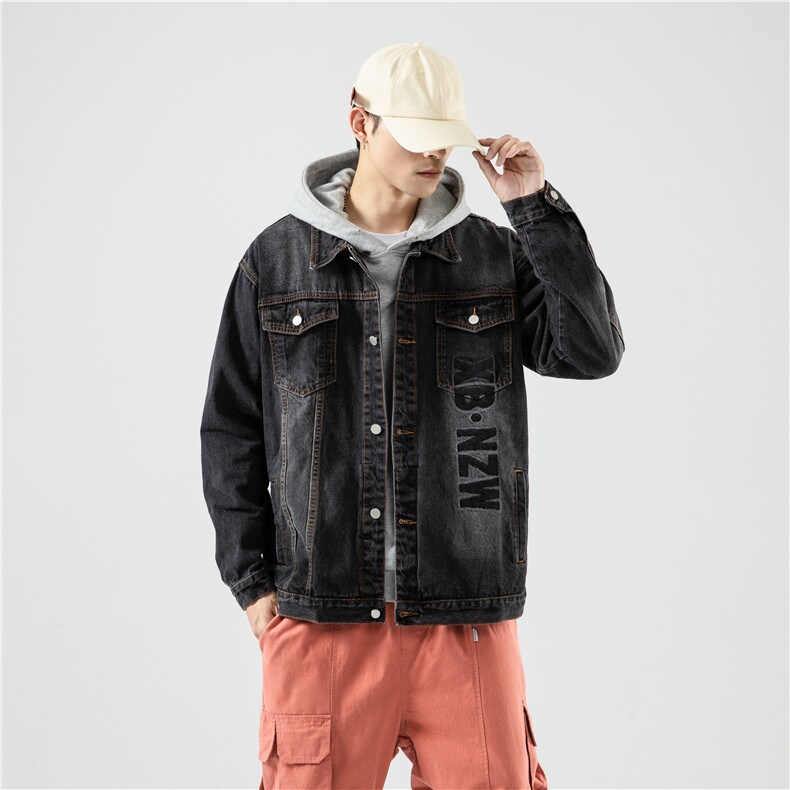JK821-p80M-5X无影墙ins牛仔夹克绣花破洞大码男日系CITYBOY,男装夹克,星座103A