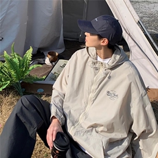 青春流行拉链短款春季风衣男拼接连帽(不可脱卸)宽松型新款文艺，男装夹克，星座716-4