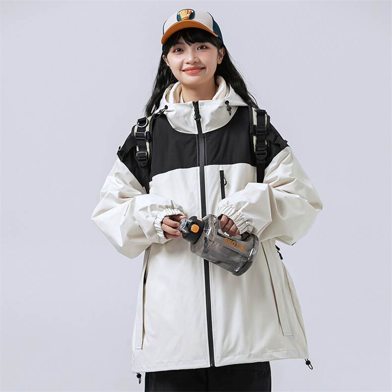 新款港风三合一多口袋宽松时尚港风连帽棉袄外套MY9306P-130,女装短外套,电商A128