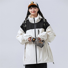 新款港风三合一多口袋宽松时尚港风连帽棉袄外套MY9306P-130，女装短外套，电商A128