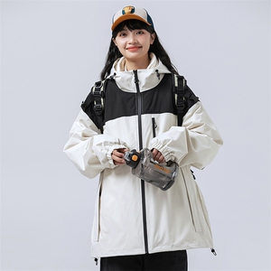 新款港风三合一多口袋宽松时尚港风连帽棉袄外套MY9306 P-130图片