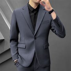 23春季男百搭新款商务正装纯色修身时尚休闲西服外套XF8609P155，男装西服，电商A355（原A415）