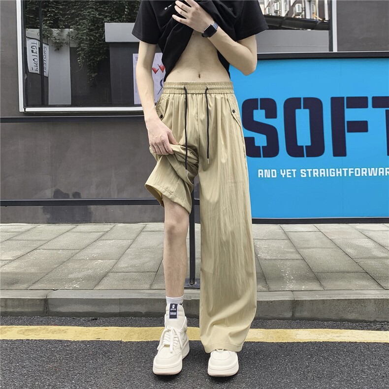 ！2025夏季新款男士直筒宽松休闲裤冰丝长裤310A-4-KZ93-P35图片
