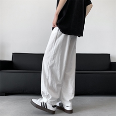 8XL-M特大码冰丝棉麻宽松休闲长裤男高端亚麻灯笼裤太极裤K982P58，男装休闲裤，电商D206-1