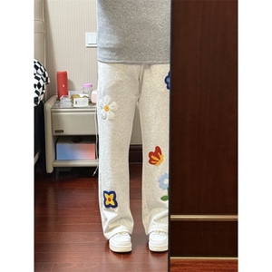 【档口现货】CXWK01HH-特P44 dua同款刺绣花花卫裤花卉毛巾绣裤子图片