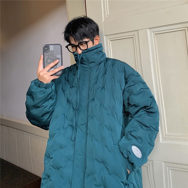 1定制面料棉衣港风半高领大码M-5XL情侣棉服外套男8707P125控168,男装棉衣,星座226-2