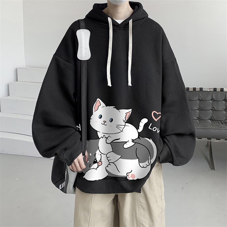连帽卫衣男大码运动服帽衫外套WY2300-P35加绒款-P40,男装卫衣,电商A040