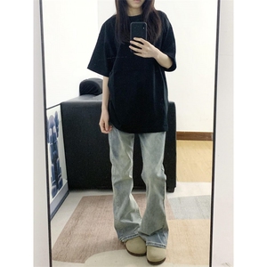 美式复古浅色牛仔裤男夏季薄款水洗直筒宽松裤子NZK001-特P45图片