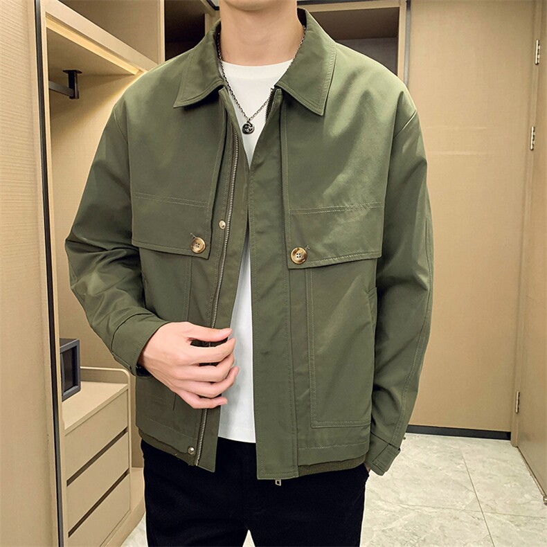 秋季轻熟抖音小伙青年纯色休闲夹克店主风A236-JK5099-P115,男装夹克,电商A236