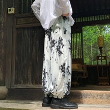 2026港风冰丝扎染抽绳大码M-5XL风休闲裤有套装88798P45，男装休闲套装，星座227-7