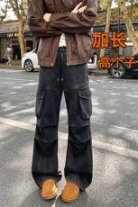 190高个子加长版工装裤男宽松慵懒水洗做旧卫裤115cm裤子KZ036P60，男装休闲裤，电商B312