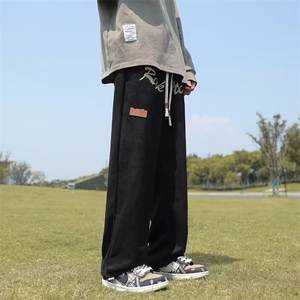 美式高街hiphop绿色休闲裤男新款宽松束脚运动卫裤ins潮K4245-P35图片