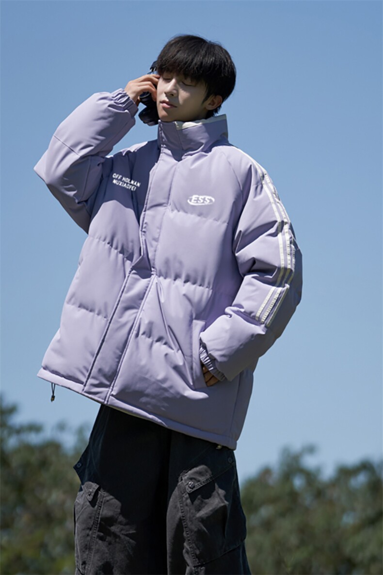 量大优可提供视频冬棉衣立领条纹HD019-1-MF5109-P75,男装棉衣,电商019-1