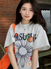 XZ809A/BBBT50/P20/控38重磅印花美式复古圆领T恤，男装T恤，星座809A(原222-1)