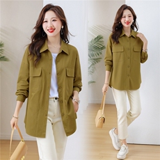 衬衫外套女纯色宽松休闲外套，女装衬衫，芙芮