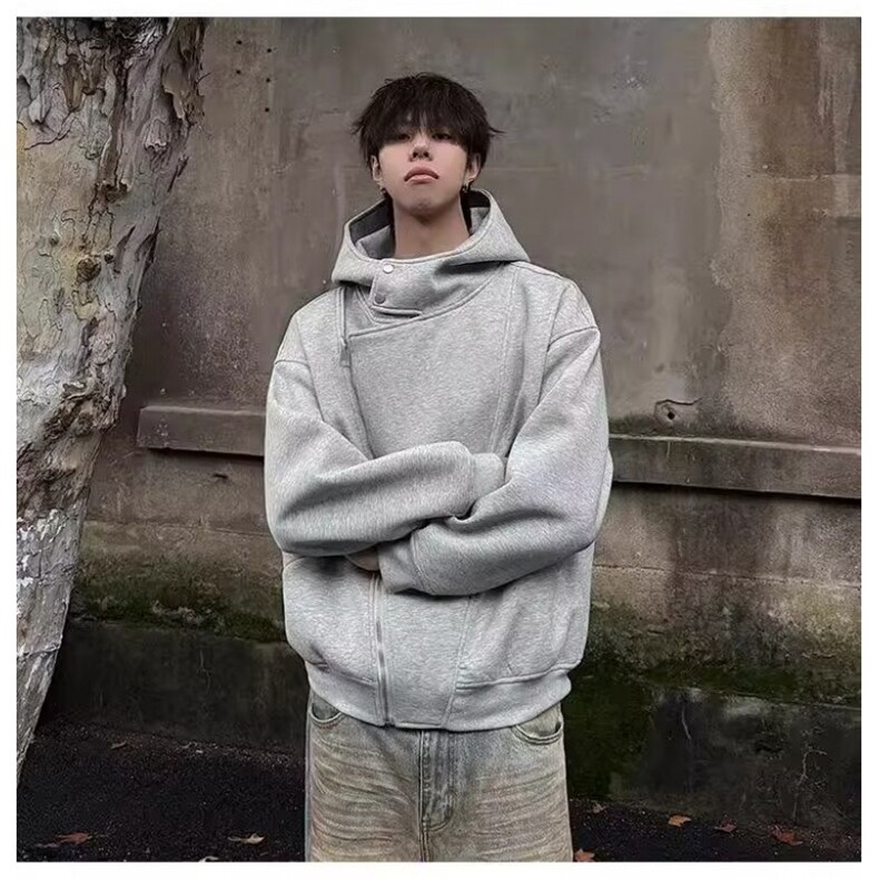秋季男款太空棉连帽重磅开衫卫衣纯色百搭男上衣情侣春秋短款外套,女装短外套,星座506A
