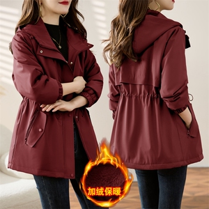 红加绒派克服外套女春秋2025新款宽松休闲加厚保暖工装棉衣图片