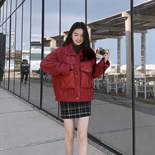 2021羊羔毛棉衣拼接宽松短外套287-F831-P165-K258现货，女装棉衣/棉服，浙宝287