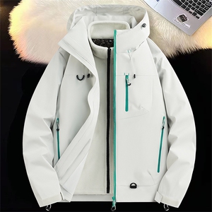 机能冲锋衣情侣外套登山服三合一加厚户外工装连帽夹克H7870-P80图片