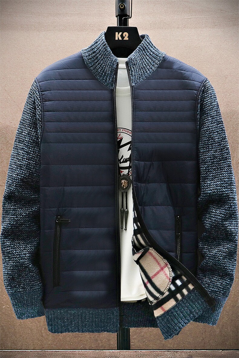 品质好秋冬季新款男士休闲立领毛衣外套百搭加绒棉服8917-P50,男装针织衫/毛衣,星座1706
