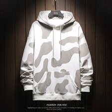 木板秋休闲连帽奶牛印花卫衣男ins简约款帽衫A090-wy51p75限98，男装卫衣，电商A089-1