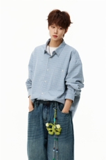 2026春季新款休闲男生日系格子宽松衬衫B315-ST001-特p40控88，男装衬衫，电商B315