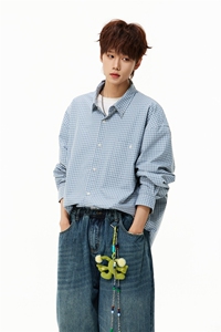 2026春季新款休闲男生日系格子宽松衬衫B315-ST001-特p40控88图片