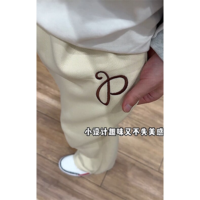 特批P30无差价秋新抖音刺绣运动阔腿裤男大码舒适拖地裤K1958,男装休闲裤,电商A001