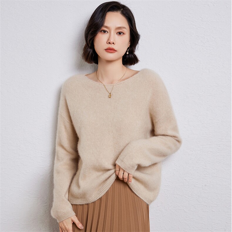 时尚百搭宽松显瘦羊毛女士毛衣图片
