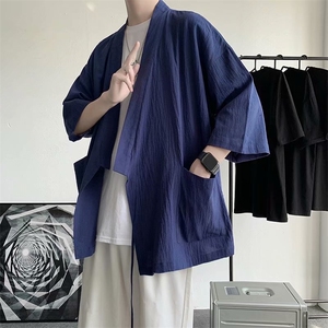 短袖衬衫男夏季ins潮牌七分袖上衣港风日系简约百搭宽松衣服图片