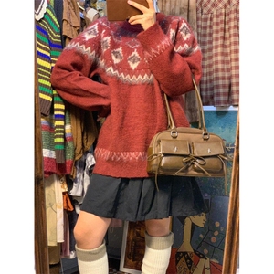【有货】MY369CC-特P65 费尔岛圣诞毛衣男女情侣装针织衫外套图片
