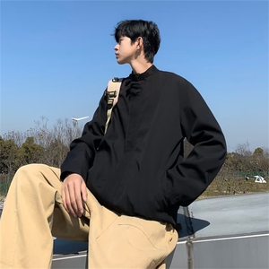 A357-P52 韩版潮流宽松简约短款外套春秋季百搭休闲立领夹克男图片