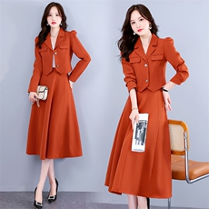 小西装套裙女秋2025春秋季新款气质修身显瘦百搭潮流连衣裙两件套，女装套装/套裙，卡杰菲