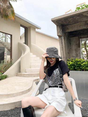 洋气亮片T百搭款，女装，Alissa Lin