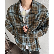 格子衬衫外套男女春秋宽松慵懒松弛感宽松上衣防晒长袖衬衣C11，男装防晒衣，星座1116A（原606A-3）