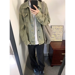 新款黄泥水洗牛仔外套男秋季美式复古高街做旧工装夹克LW0155-P56图片