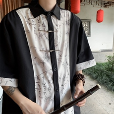 C431-P402024夏季设计感新中式短袖衬衫潮牌宽松风衬衫，男装衬衫，星座512-6
