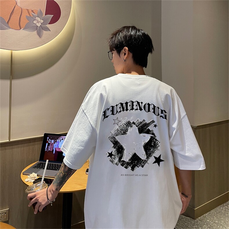 220g纯棉美式夏季短袖t恤男DT423-特批19,男装T恤,电商B370