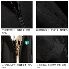 KS21264-P38连帽开衫卫衣男运动外套大码班服砖墙，男装卫衣，电商A040A