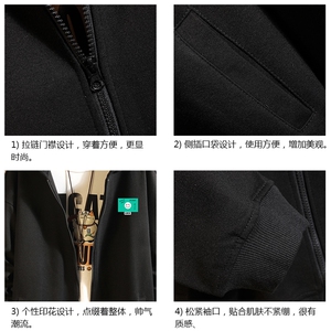 KS21264-P38连帽开衫卫衣男运动外套大码班服 砖墙图片