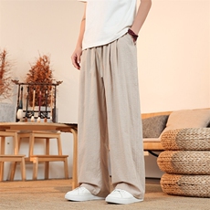 新中式亚麻裤子特大码8XL-M宽松棉麻裤直筒长裤休闲裤KZ1961/P55，男装休闲裤，电商B238