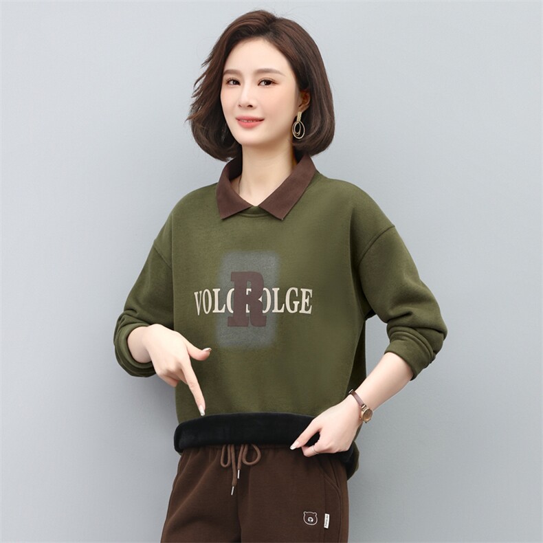 2023年秋冬季新款潮娃娃领卫衣女加绒加厚韩版休闲百搭上衣打底衫,女装卫衣/绒衫,简韵佳