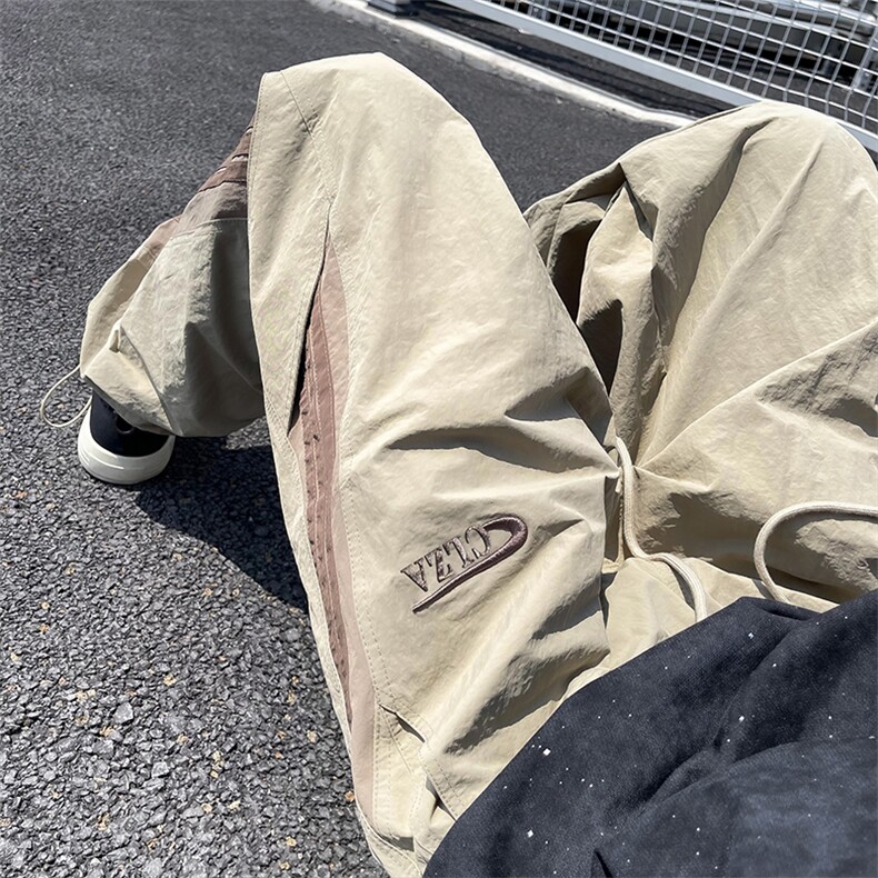 速干休闲裤男士韩版潮流拼色百搭宽松2024秋冬ins长裤K5443-P43,男装休闲裤,星座412-3